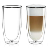 2 x Cappuccino + 2 x Caffe Latte Double Wall Dual Thermo Glasses Glass Set